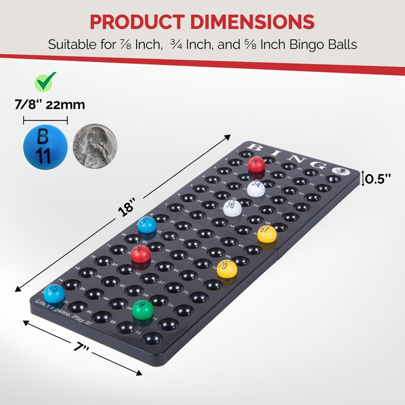 MR CHIPS Bingo Master Board and Easy Read 7/8" Bingo Balls with Fade and Scratch Resistant Large Numbers and Large Letters That Will Never Rub Off - Image 2